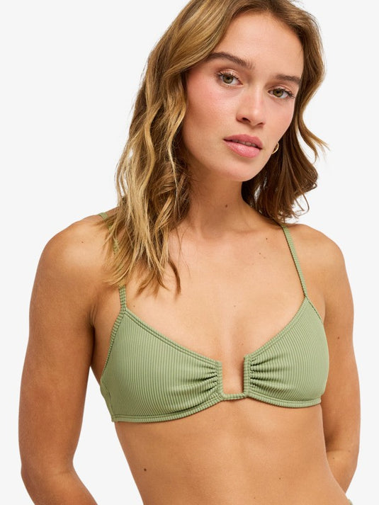 Roxy Women's Love Bralette Bikini Top Oil Green ERJX305629-GLD0