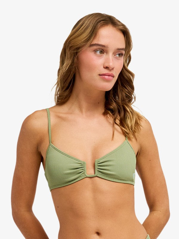 Load image into Gallery viewer, Roxy Women's Love Bralette Bikini Top Oil Green ERJX305629-GLD0

