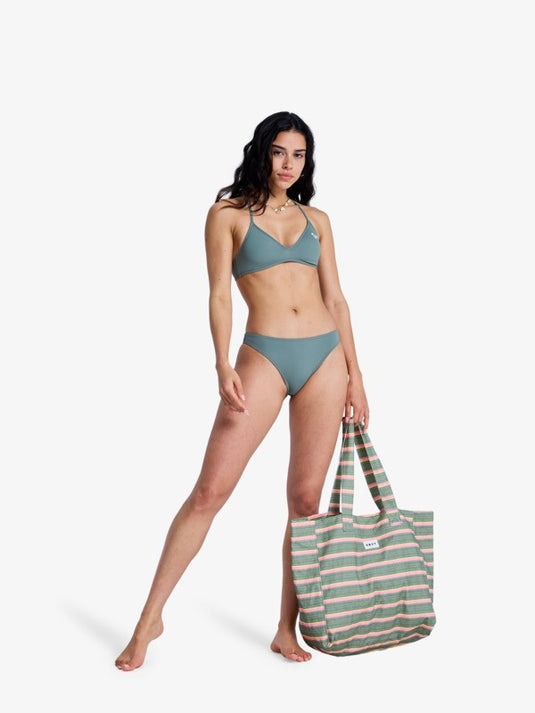 Roxy Women's Solid Essentials Athletic Tri Bikini Top Green ERJX305650-GZC0