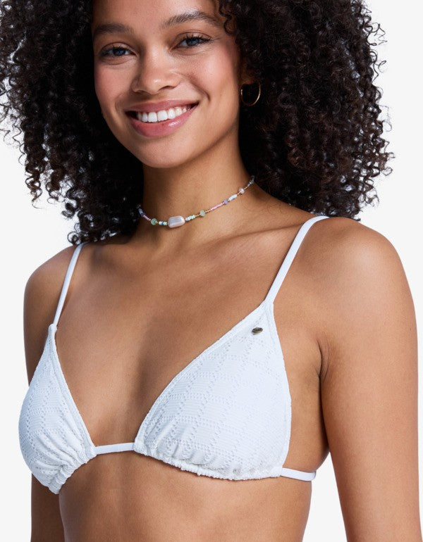 Load image into Gallery viewer, Roxy Women's Island Tiki Triangle Bikini Top Coconut Milk ERJX305676-WZA0
