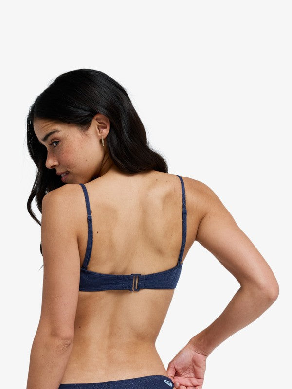 Load image into Gallery viewer, Roxy Women's Shine Bandeau Bikini Top Mood Indigo ERJX305684-BSP0

