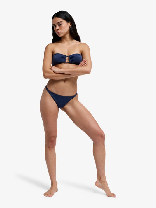 Roxy Women's Shine Bandeau Bikini Top Mood Indigo ERJX305684-BSP0