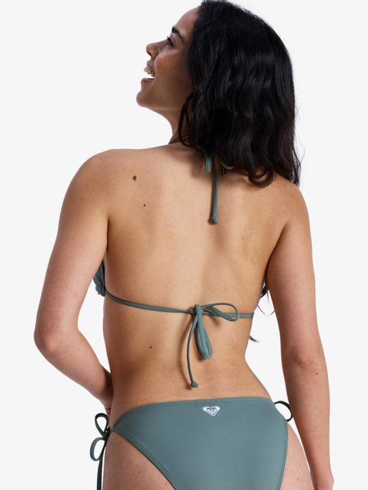 Roxy Women's Solid Essentials Tiki Triangle Bikini Top Agave Green ERJX305688-GZC0