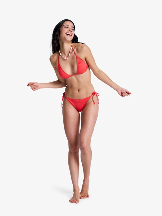 Roxy Women's Solid Essentials Tiki Triangle Bikini Top Hibiscus ERJX305688-RMZ0