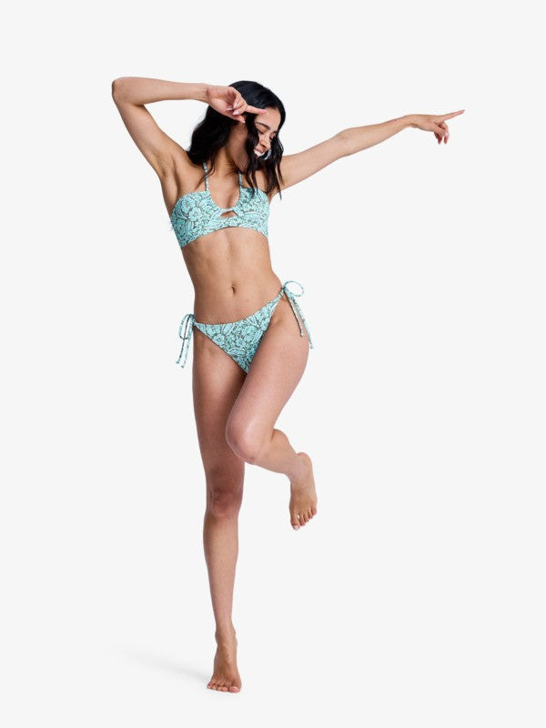 Load image into Gallery viewer, Roxy Women's Wildside Paisley Bandeau Bikini Top Oil Green Wildside Paisley ERJX305710-GLD6
