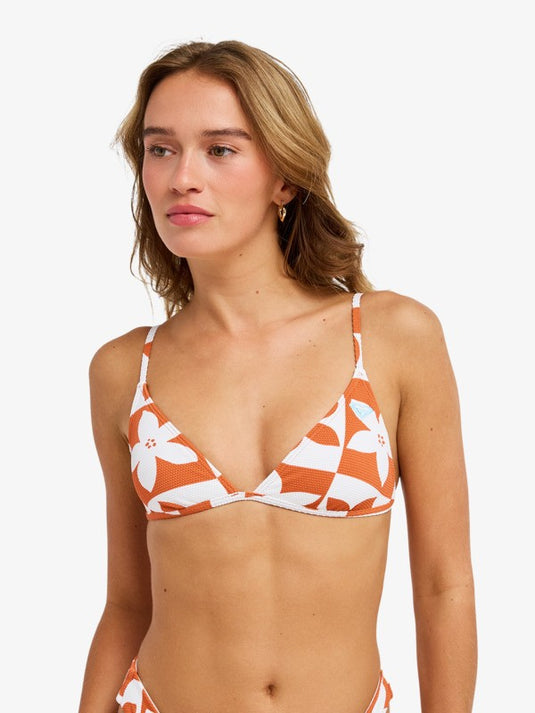 Roxy Women's Hazy Days Triangle Bikini Top Ginger Spice Flora ERJX305785-NNB6