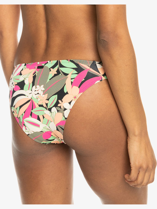 Roxy Women's Printed Beach Classics Low Waist Bikini Bottoms Anthracite Palm Song S ERJX404790-KVJ8