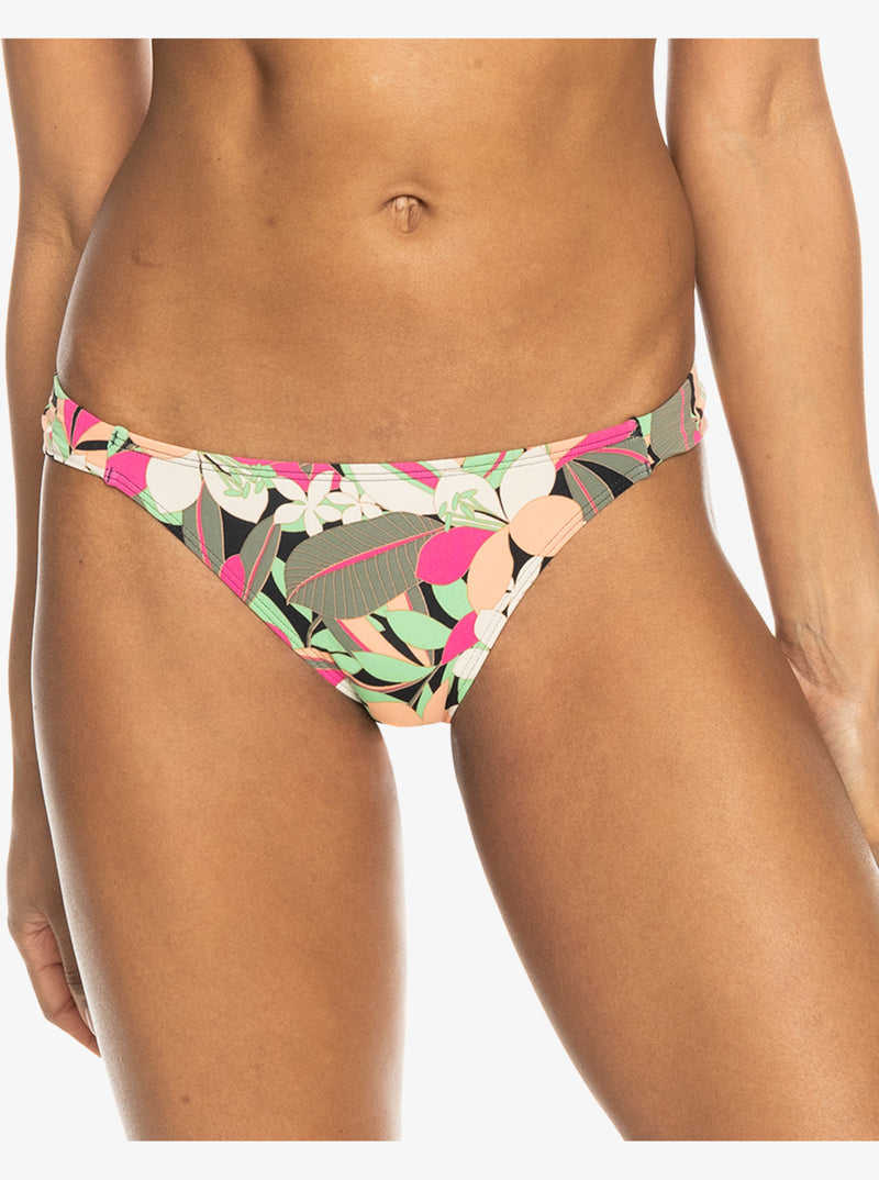 Load image into Gallery viewer, Roxy Women&#39;s Printed Beach Classics Low Waist Bikini Bottoms Anthracite Palm Song S ERJX404790-KVJ8
