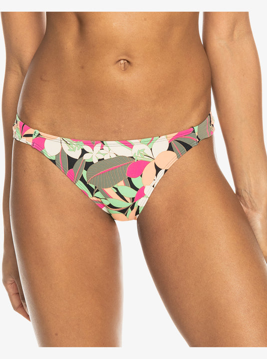 Roxy Women's Printed Beach Classics Low Waist Bikini Bottoms Anthracite Palm Song S ERJX404790-KVJ8