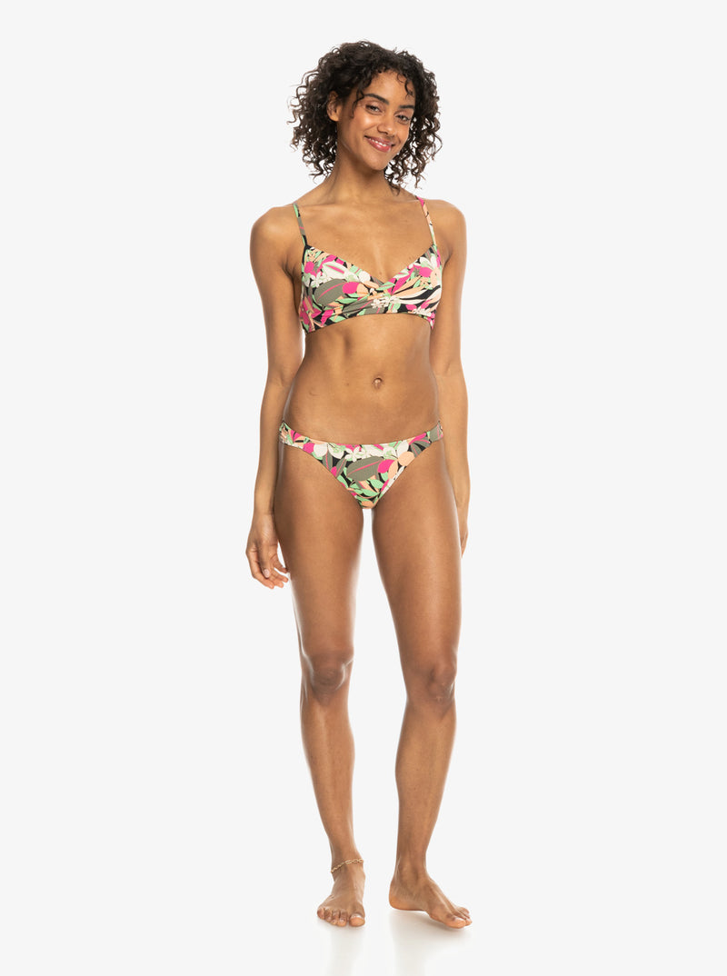 Load image into Gallery viewer, Roxy Women&#39;s Printed Beach Classics Low Waist Bikini Bottoms Anthracite Palm Song S ERJX404790-KVJ8

