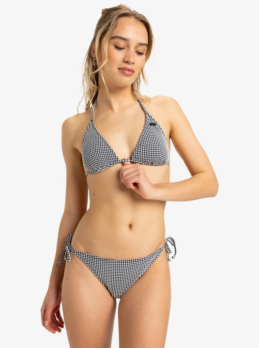 Roxy Women's Gingham Cheeky Bikini Bottoms Anthracite ERJX404993-KVJ0