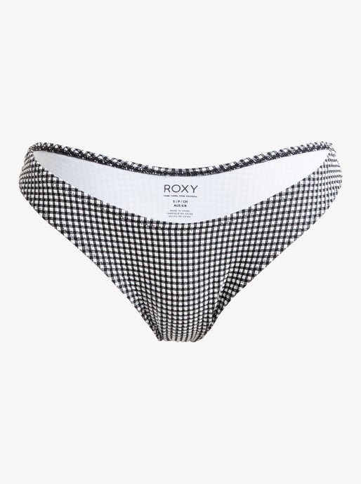 Roxy Women's Gingham Cheeky Bikini Bottoms Anthracite ERJX404995-KVJ0