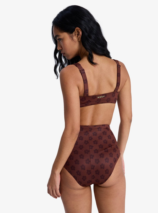 Roxy Women's Pro The Up Surge Bikini Bottom Chocolate Plum Polkabiscus ERJX405039-XCKC
