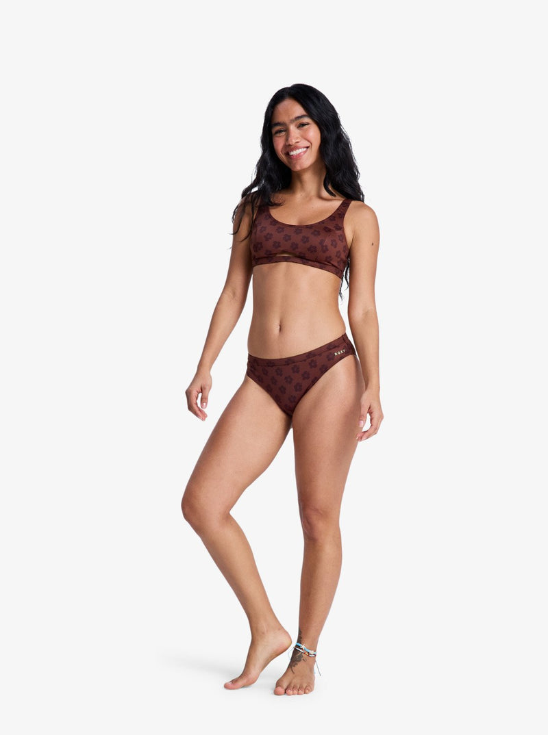 Load image into Gallery viewer, pRoxy Women&#39;s Pro The Take Off Medium Coverage Bikini Bottom Chocolate Plum Polkabiscus ERJX405040-XCKC
