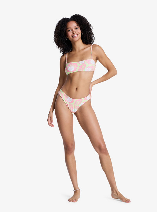 Roxy Women's Hibiscus Hype Cheeky Revo Daiquiri Green ERJX405213-GEB6