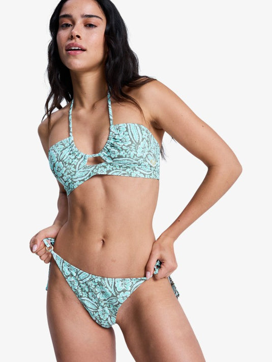Roxy Women's Wildside Paisley Tanga Bikini Bottom Oil Green Wildside Paisley ERJX405218-GLD6