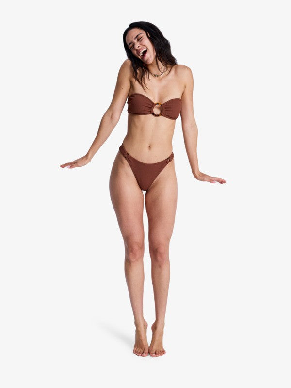 Load image into Gallery viewer, Roxy Women's Sunshine Cheeky Bikini Bottom Cappuccino ERJX405232-CRV0
