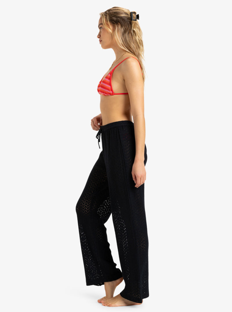 Load image into Gallery viewer, Roxy Women&#39;s Mood Moving Crochet Beachy Pant Anthracite ERJX603437-KVJ0
