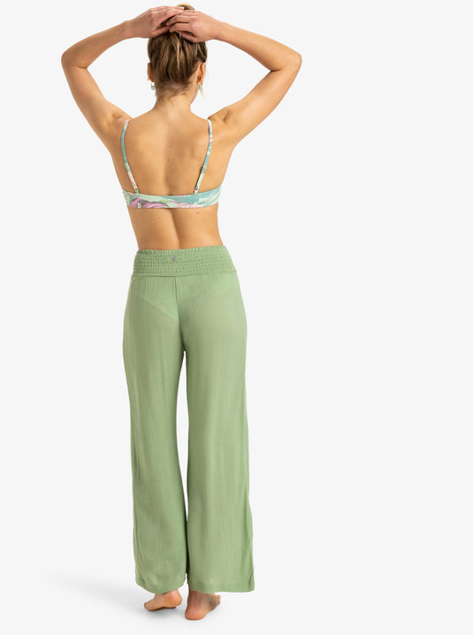 Roxy Wome's Along The Beach Pants Basil ERJX603438_GHZ0