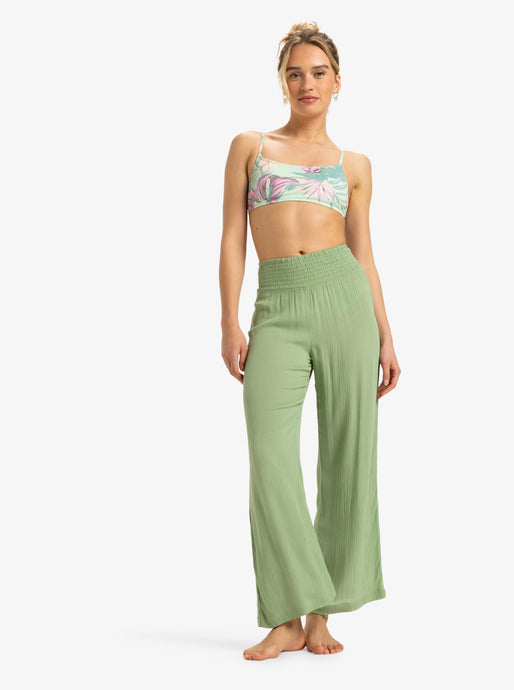Roxy Wome's Along The Beach Pants Basil ERJX603438_GHZ0