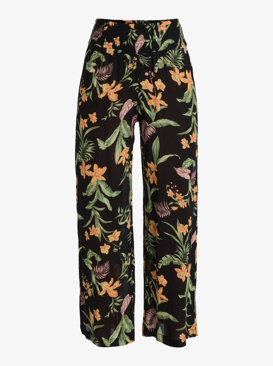 Roxy Women's Along The Beach Pants Anthracite Island Escape ERJX603439_KVJ3