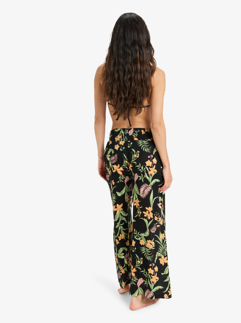 Load image into Gallery viewer, Roxy Women&#39;s Along The Beach Pants Anthracite Island Escape ERJX603439_KVJ3
