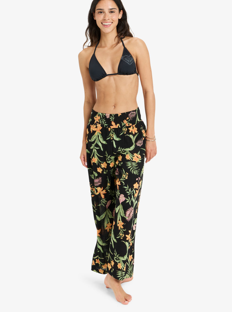 Load image into Gallery viewer, Roxy Women&#39;s Along The Beach Pants Anthracite Island Escape ERJX603439_KVJ3
