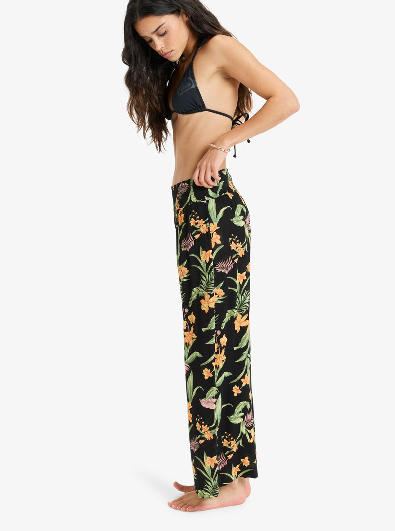 Load image into Gallery viewer, Roxy Women&#39;s Along The Beach Pants Anthracite Island Escape ERJX603439_KVJ3
