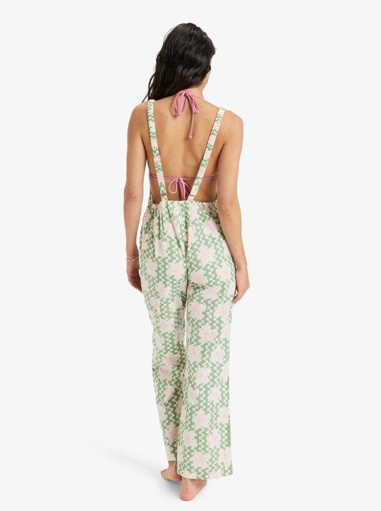 Roxy Women's Souls Of Summer Romper Beach Basil Party Waves Yw ERJX603445_GHZ5