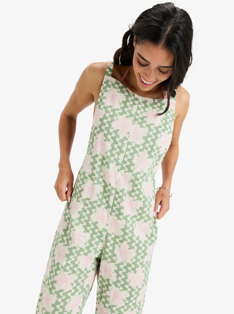 Load image into Gallery viewer, Roxy Women&#39;s Souls Of Summer Romper Beach Basil Party Waves Yw ERJX603445_GHZ5
