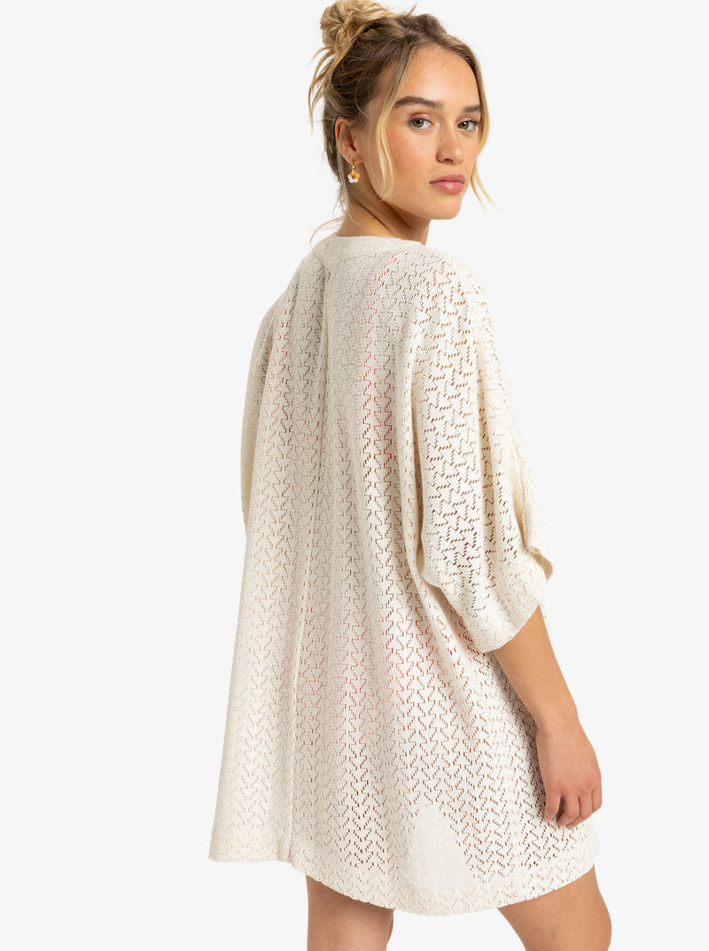Load image into Gallery viewer, Roxy Women&#39;s Fun Swell Beach Kimono Cover Up Egret ERJX603450-WBS0
