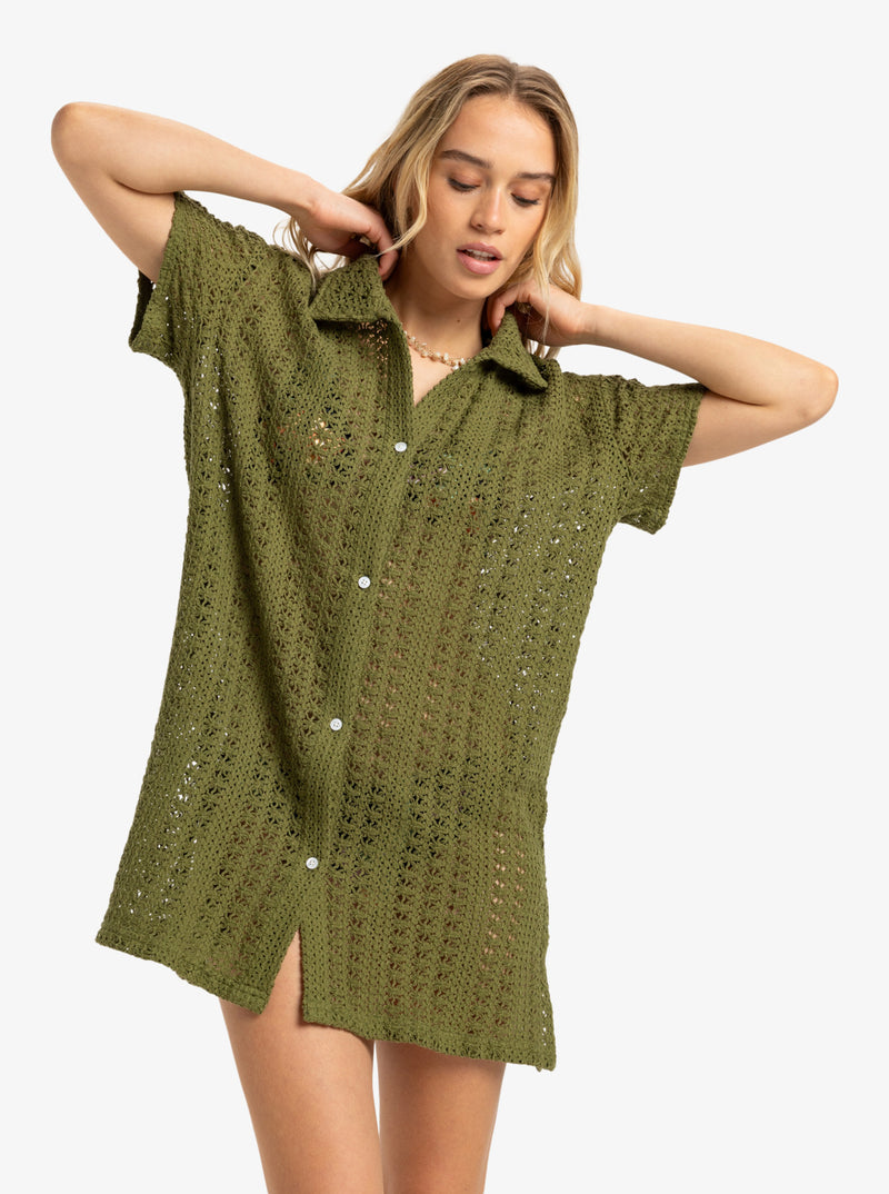 Load image into Gallery viewer, Roxy Women&#39;s Chasin Sunset Beach Dress Loden Green ERJX603454-GNG0
