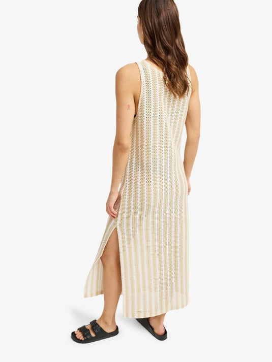 Roxy Women's Moana Story Crochet Maxi Dress Pebble ERJX603501-TGJ0