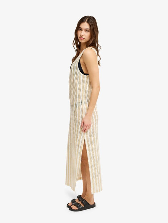 Roxy Women's Moana Story Crochet Maxi Dress Pebble ERJX603501-TGJ0