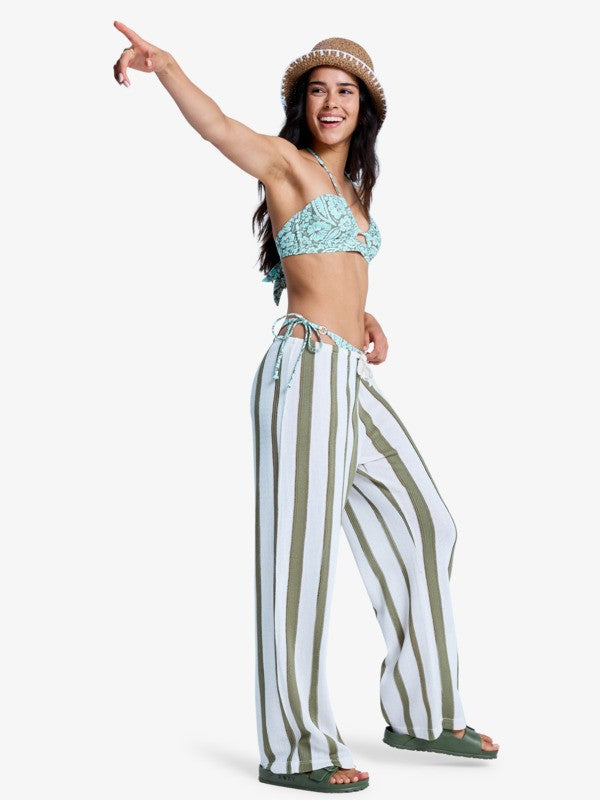 Load image into Gallery viewer, Roxy Women's Nalu Sunset Beach Pants Oil Green ERJX603504-GLD0
