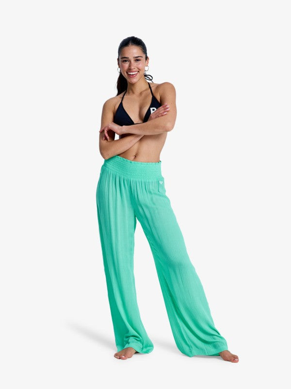 Load image into Gallery viewer, Roxy Women's Along The Sunset Beach Pants Green ERJX603509-GHM0
