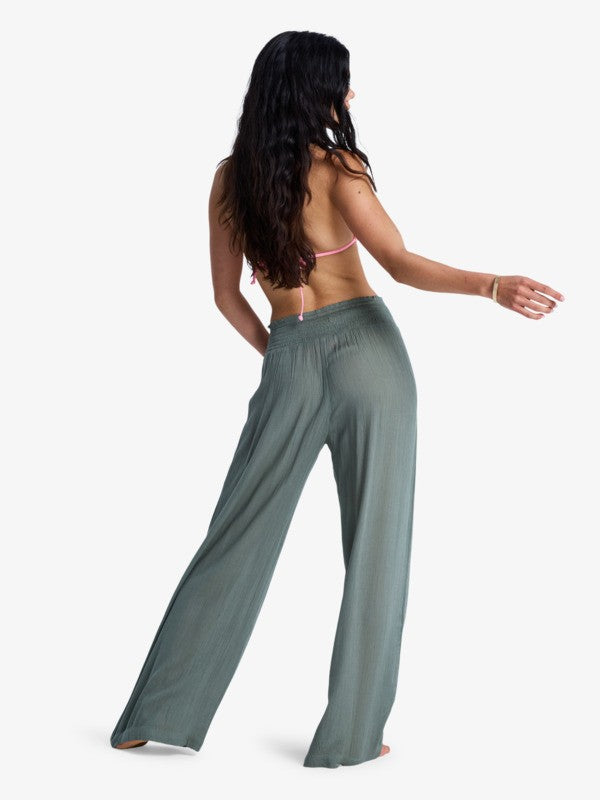 Load image into Gallery viewer, Roxy Women's Along The Sunset Beach Pants Agave Green ERJX603509-GZC0
