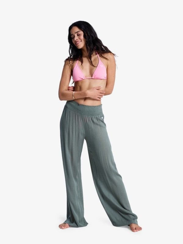 Load image into Gallery viewer, Roxy Women's Along The Sunset Beach Pants Agave Green ERJX603509-GZC0
