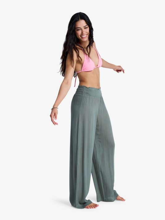 Roxy Women's Along The Sunset Beach Pants Agave Green ERJX603509-GZC0