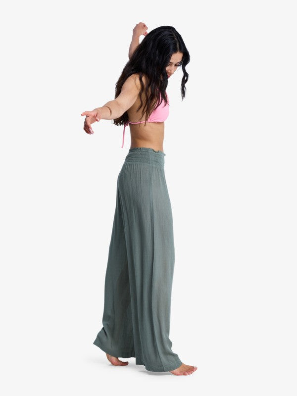Load image into Gallery viewer, Roxy Women's Along The Sunset Beach Pants Agave Green ERJX603509-GZC0
