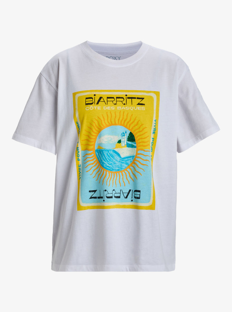 Load image into Gallery viewer, Roxy Women&#39;s Atlas Short Sleeves T-Shirt Bright White Biarritz ERJZT05899-WBB1
