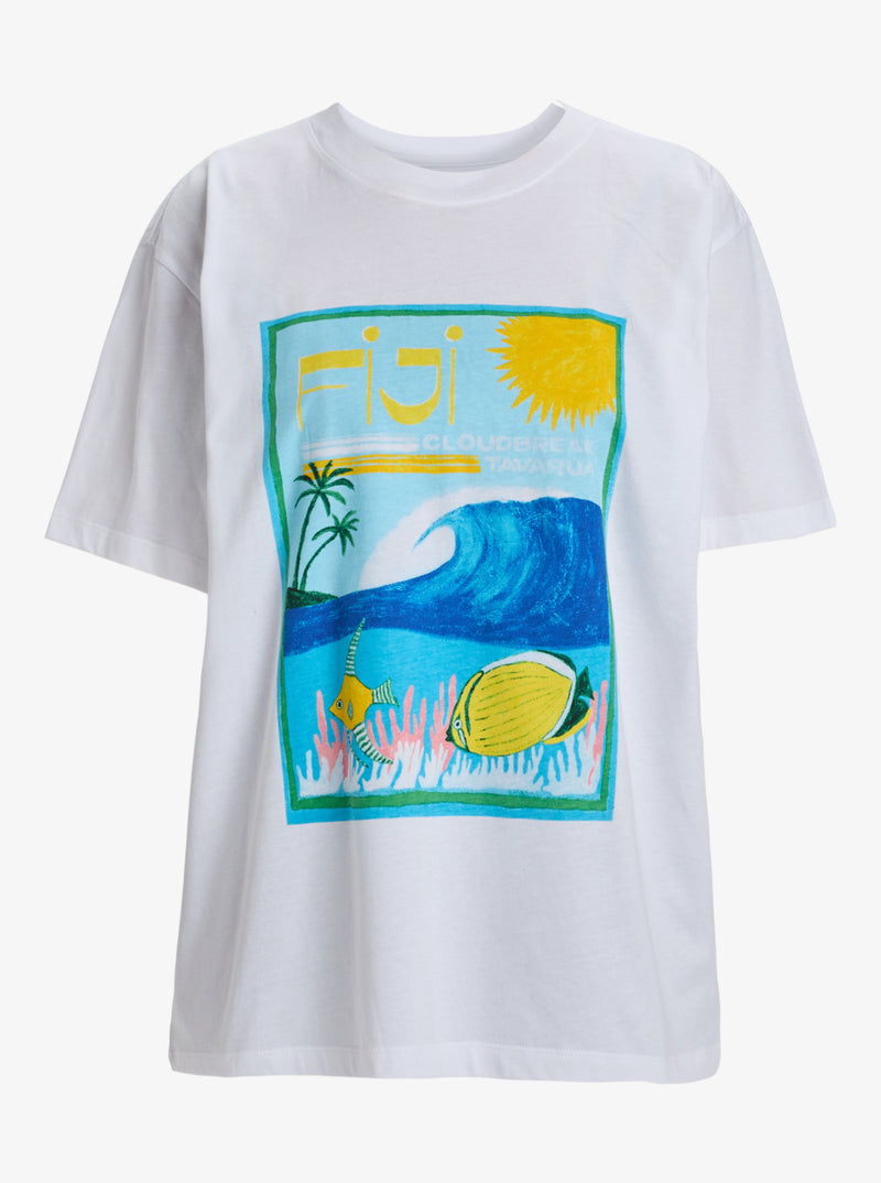 Load image into Gallery viewer, Roxy Women&#39;s Atlas Short Sleeves T-Shirt Bright White Fiji ERJZT05899-WBB2
