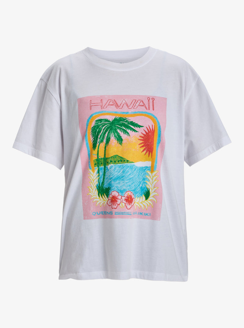 Load image into Gallery viewer, Roxy Women&#39;s Atlas Short Sleeves T-Shirt Bright White Hawaii ERJZT05899-WBB5
