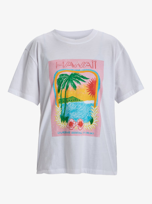 Roxy Women's Atlas Short Sleeves T-Shirt Bright White Hawaii ERJZT05899-WBB5