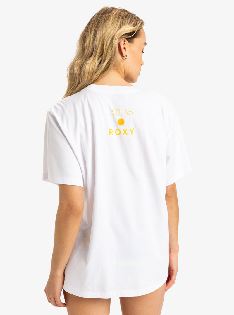 Load image into Gallery viewer, Roxy Women&#39;s Atlas Short Sleeves T-Shirt Bright White Biarritz ERJZT05899-WBB1
