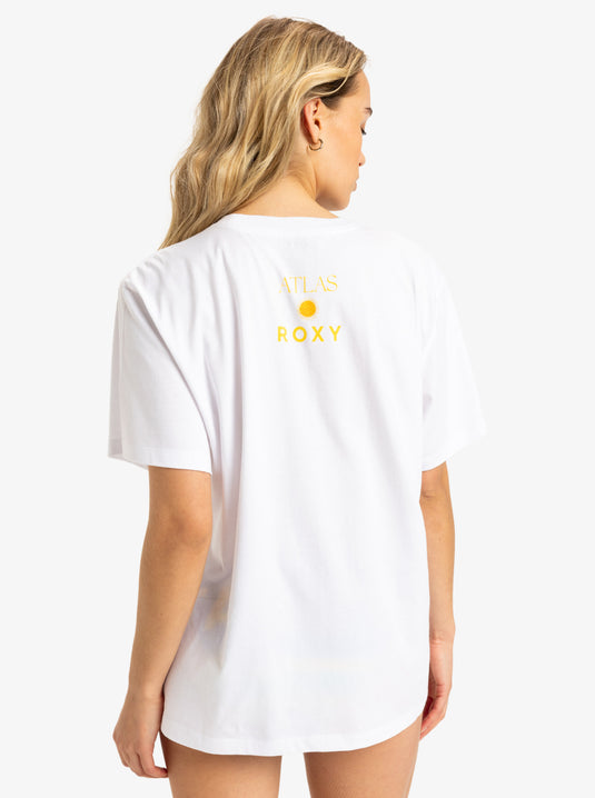 Roxy Women's Atlas Short Sleeves T-Shirt Bright White Biarritz ERJZT05899-WBB1