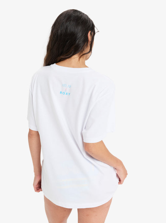 Roxy Women's Atlas Short Sleeves T-Shirt Bright White Fiji ERJZT05899-WBB2