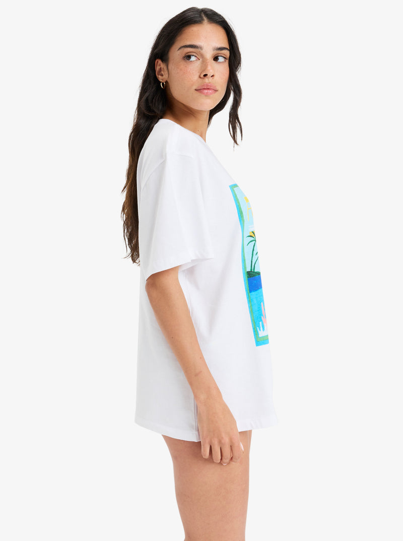 Load image into Gallery viewer, Roxy Women&#39;s Atlas Short Sleeves T-Shirt Bright White Fiji ERJZT05899-WBB2
