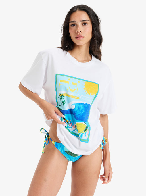 Roxy Women's Atlas Short Sleeves T-Shirt Bright White Fiji ERJZT05899-WBB2