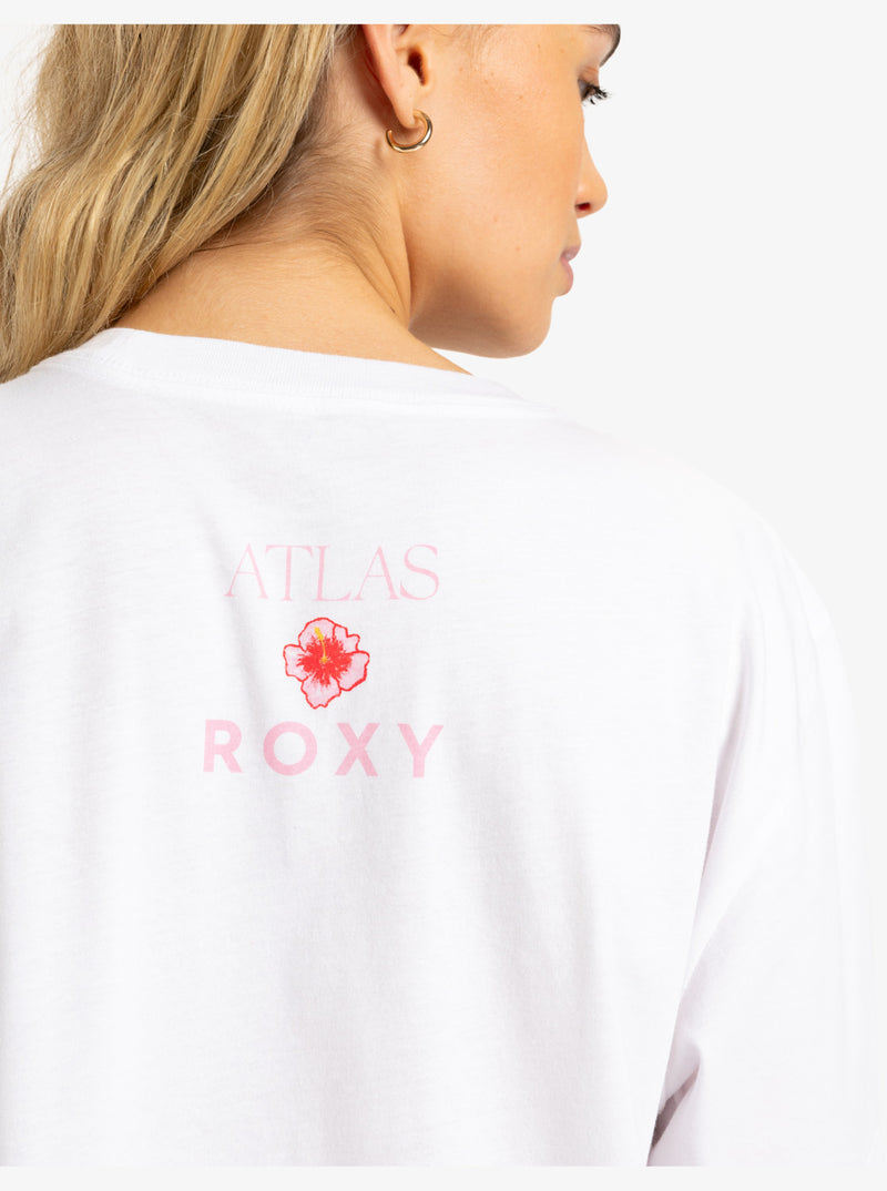 Load image into Gallery viewer, Roxy Women&#39;s Atlas Short Sleeves T-Shirt Bright White Hawaii ERJZT05899-WBB5
